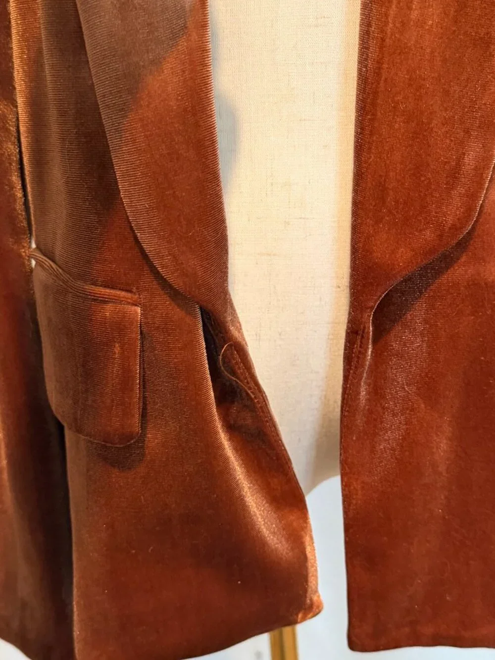 Romeo & Juliet Couture Velvet Blazer Burnt Orange Metallic Size Medium - Picture 4 of 10